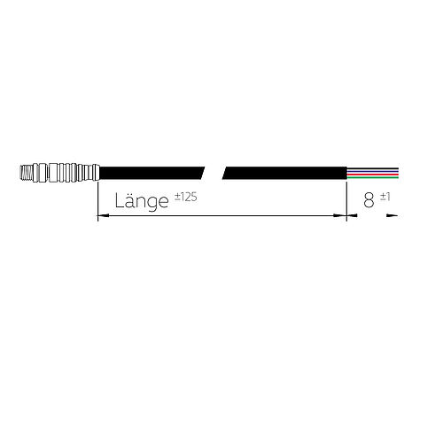 BL LED-Steckverbinder male 4-polig IP67 für farbige LED-Strip 50 cm