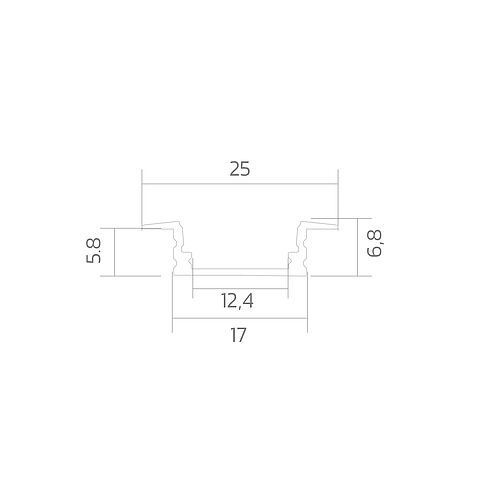 BLine P-S-IN01 LED built-in profile Alu white 12W/m W25 x H6.8 x L3000 mm