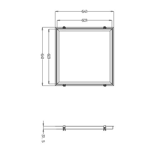 BL recessed mounting kit for panel 597x597 aluminium white welded