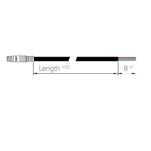 BL LED connector male 4-pin IP67 for coloured LED strip 50 cm