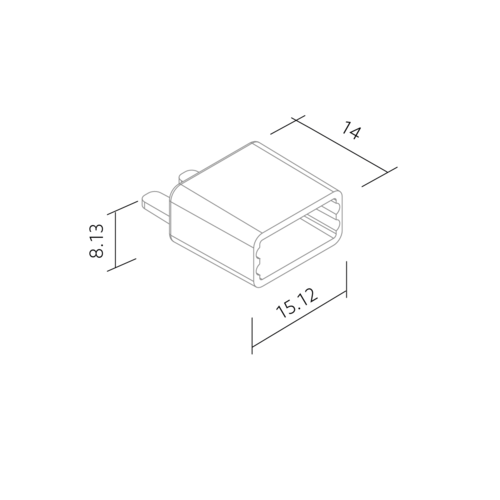 BL end cap set IP67 plastic white for AIR Slim incl. adhesive