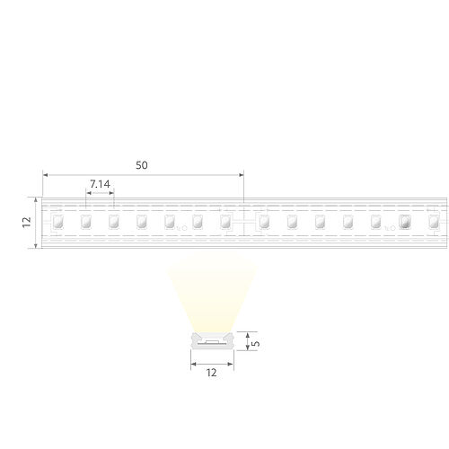 BL AIR Slim LED tube 900lm/m 24VDC 12.8W/m IP67 935 5m satinised
