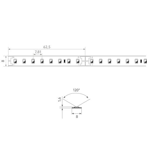 BL COR Pure LED-Strip 1335lm/m 24VDC 8,7W/m IP20 830 5m