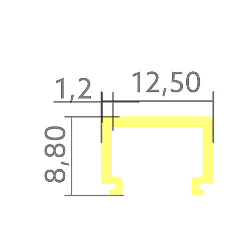 BLine Select CX03 Abdeckung satiniert U-Form 2000 mm für CT-Serie