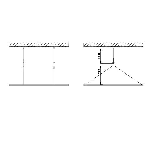 BL Seilabhängung 2 Seile für Panel 597x597 und 620x620 und 623x623 Stahl