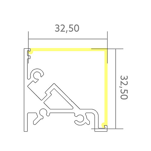 BLine Select WX01 Abdeckung satiniert L-Form 2000 mm für WT01