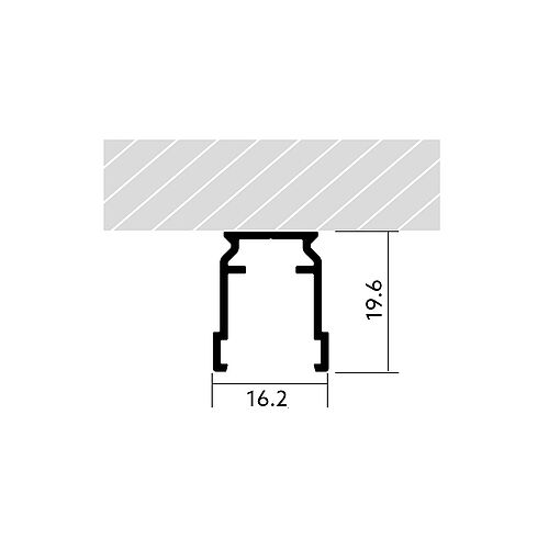 BL AIR surface-mounted profile aluminium silver for AIR Top L2000mm