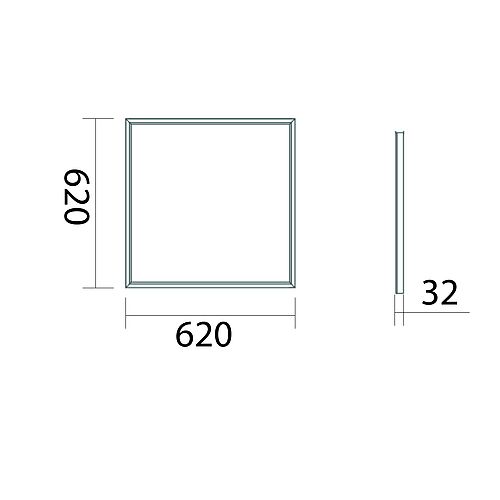 BL Backlit Panel 620mm 4500lm 32W 90D 840 weiß 900mA