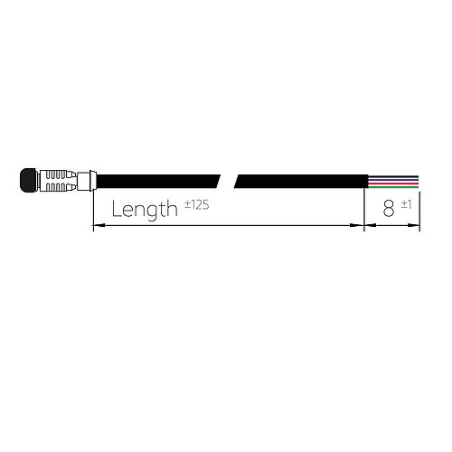 BL LED connector male 2-pin IP67 for single-colour LED strip 50 cm