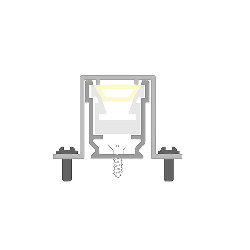 BL AIR Anbauprofil Aluminium silber für AIR Top L2000mm