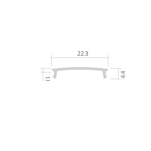 BLine C-M-01 cover transparent flat 2000mm for profiles P-M-IN01