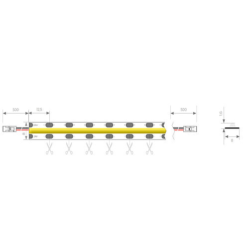 BL COR Pure COB LED-Strip 1510lm/m 24VDC 15W/m IP65NA 940 5m