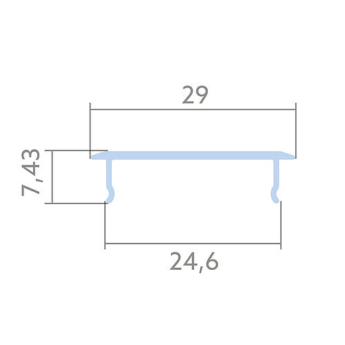 BLine Select HX09 Abdeckung transparent flach 2000 mm für HT01/02