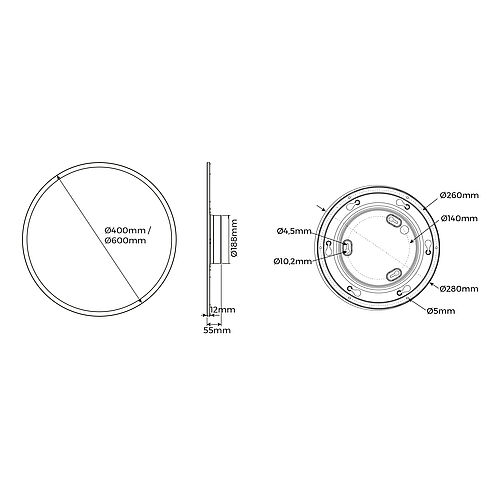 BL Panel Round 600mm 3350lm 36W 110D 840 weiß 1000mA