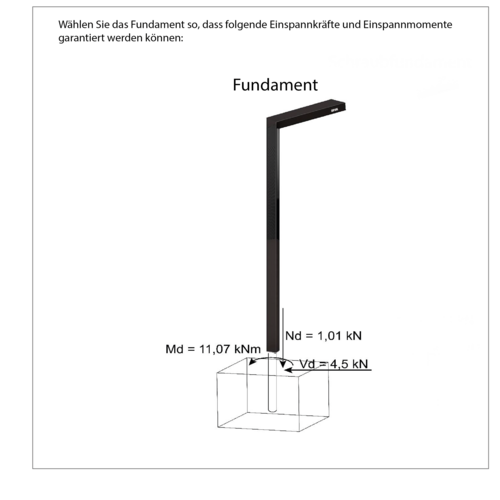 BL LEDIVA Solarleuchte 4420x223mm 880lm 730 BK Parklinse