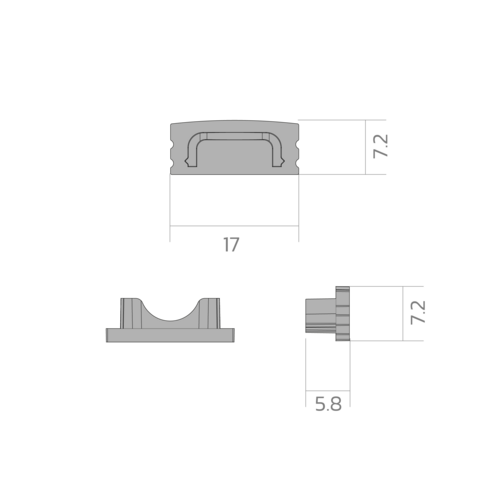 BLine E-S-ON01 Endcap silver for profile P-S-ON01 and cover C-S-01 no hole