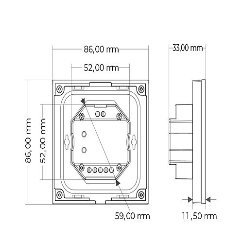 BL Touchpanel Single 230VAC IP20 Funk