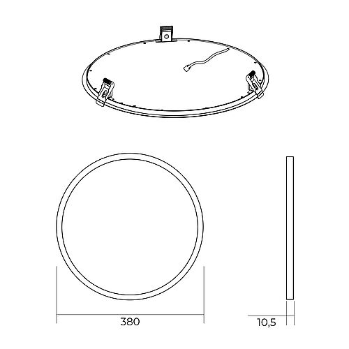 BL Downlight UGR Flat Einbauleuchte 380mm 1700lm 15W 90D 840 weiß 450mA