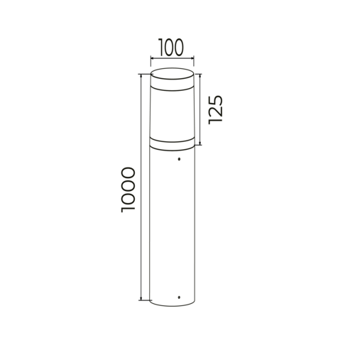 BL Poller Aussenleuchte H1000mm 1180lm 15W 320D 830 anthrazit satiniert IP65