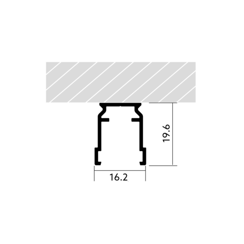 BL AIR surface-mounted profile aluminium silver for AIR Top L2000mm
