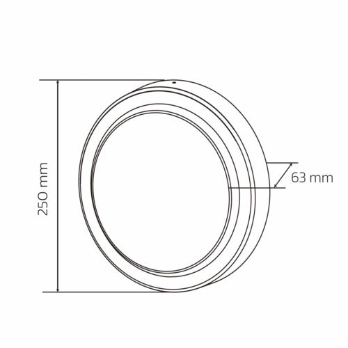 BL Wall Light Protected Aussenleuchte R250mm 1550lm 15W 120D 830 schwarz IP65