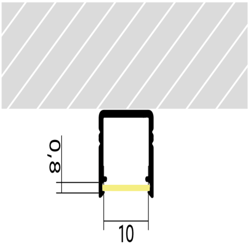 BLine Select TX11 Abdeckung satiniert flach 2000mm für TT12