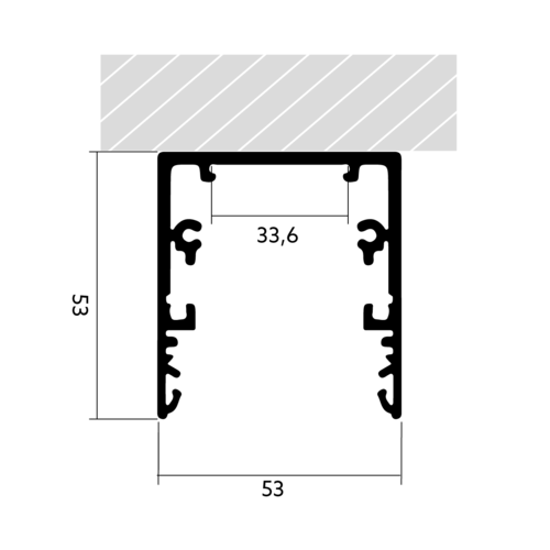 BLine Select TT53 LED-Anbauprofil Alu silber 42 W/m B53 x H53 x L2000 mm