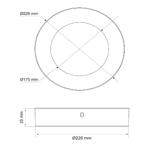 BL Downlight Pure Anbauleuchte 225mm 2000lm 21W 110D 840 weiß IP44 700mA