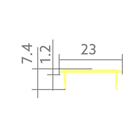 BLine Select SX09 cover satinised flat 2000 mm for XT01_02_03