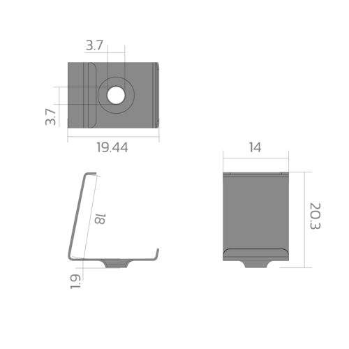 BLine M-S-02 mounting clip Spring steel for profile P-S-COR01 with drill
