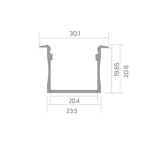 BLine P-M-IN01 LED built-in profile Alu silver 29W/m B30.1 x H20.8x L2000 mm