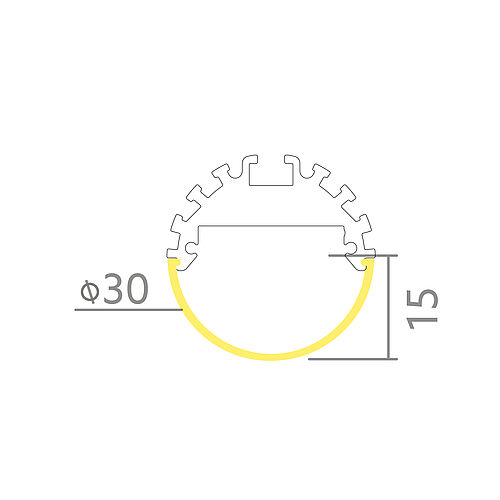 BLine Select RX01 cover satinised round 3000 mm for RT01