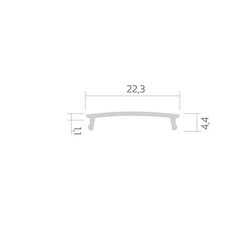 BLine C-M-01 Abdeckung schwarz flach 2000mm für Profile P-M-IN01