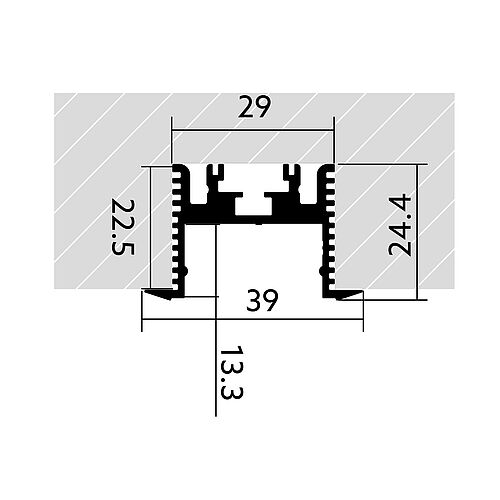 BLine Select HT01 LED recessed profile aluminium silver 35W/m W39xH24.4xL2000mm