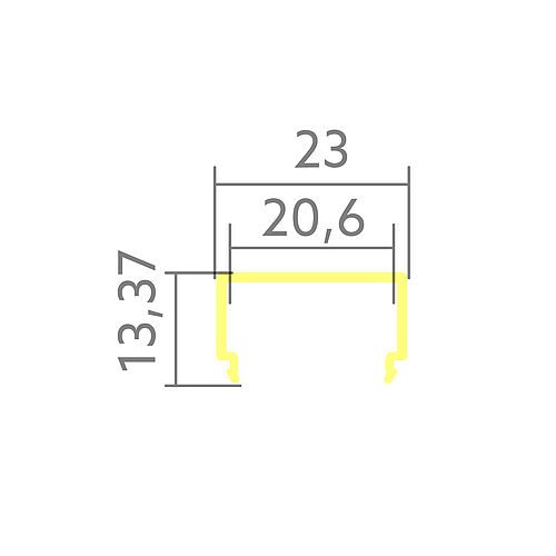 BLine Select SX03 Abdeckung satiniert U-Form 2000 mm für XT01_02_03