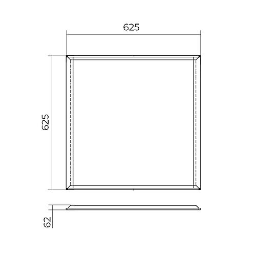 BL Aufbaurahmen für Backlit Panel 620x620 Alu weiß