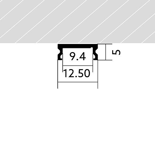 BLine Select CT02 Surface-mounted LED profile alu SV 10 W/m W12.5xH5xL2000 mm