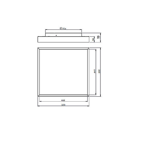 BL CWL Comfort Leuchte Q500mm 4000lm 34W 110D/I 840 weiß