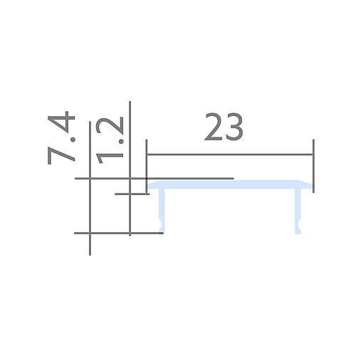 BLine Select SX10 cover transparent flat 2000 mm for XT01_02_03